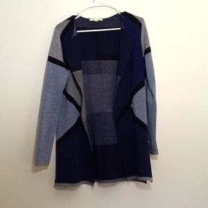 Cyrus Medium Blue Grey Geometric Cardigan